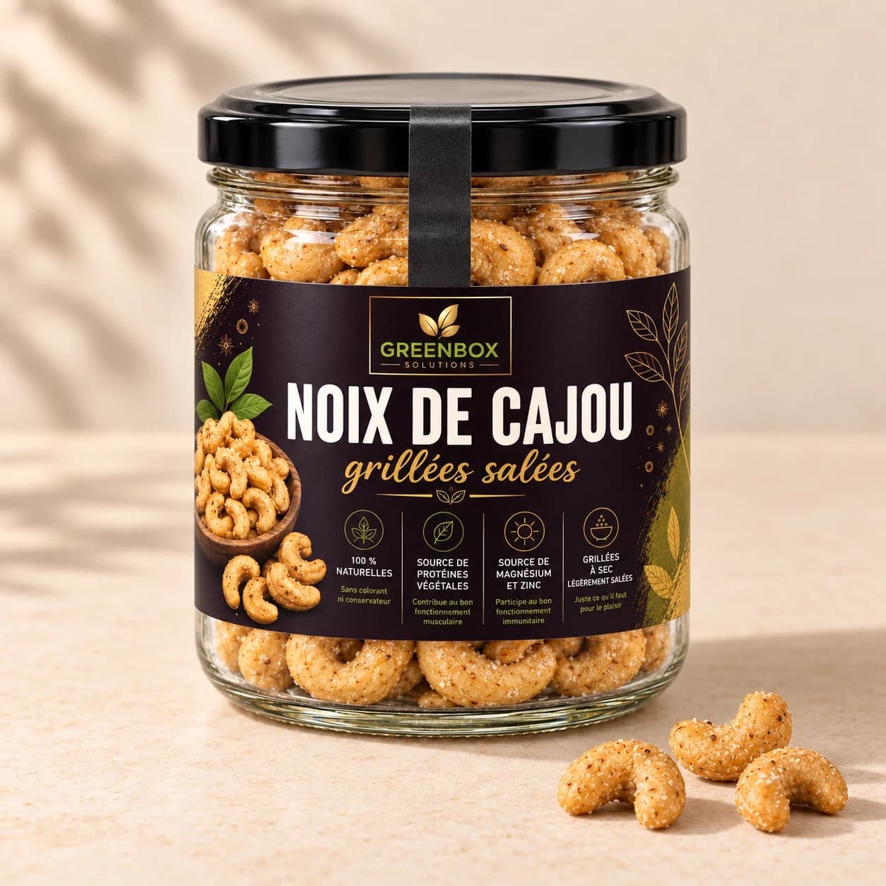 Greenbox — Noix de cajou grillées salées — 200 g