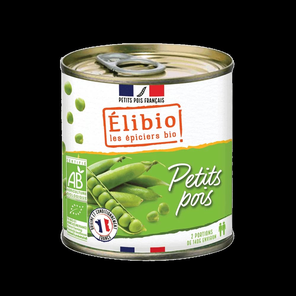 Petits pois bio — 400 g — Elibio