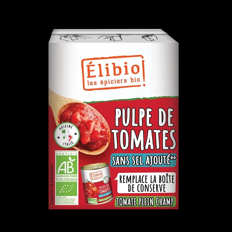 Pulpe de tomate bio — 390 g — Elibio
