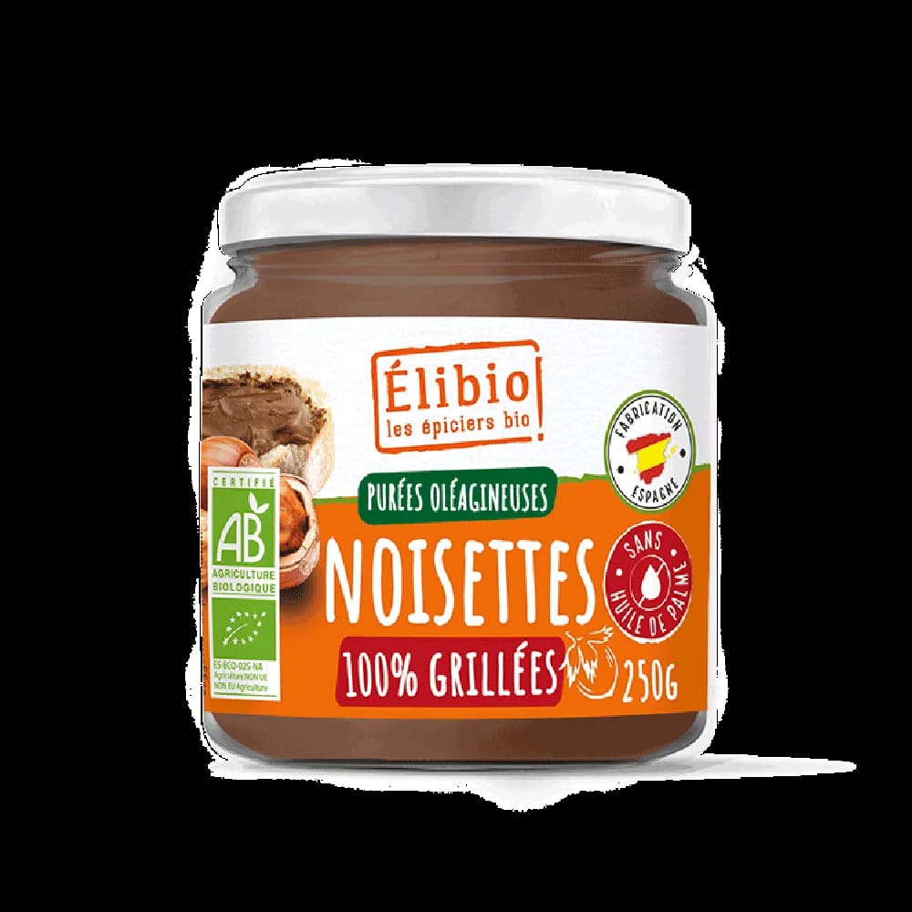 Purée de noisettes grillées bio — 250 g — Elibio
