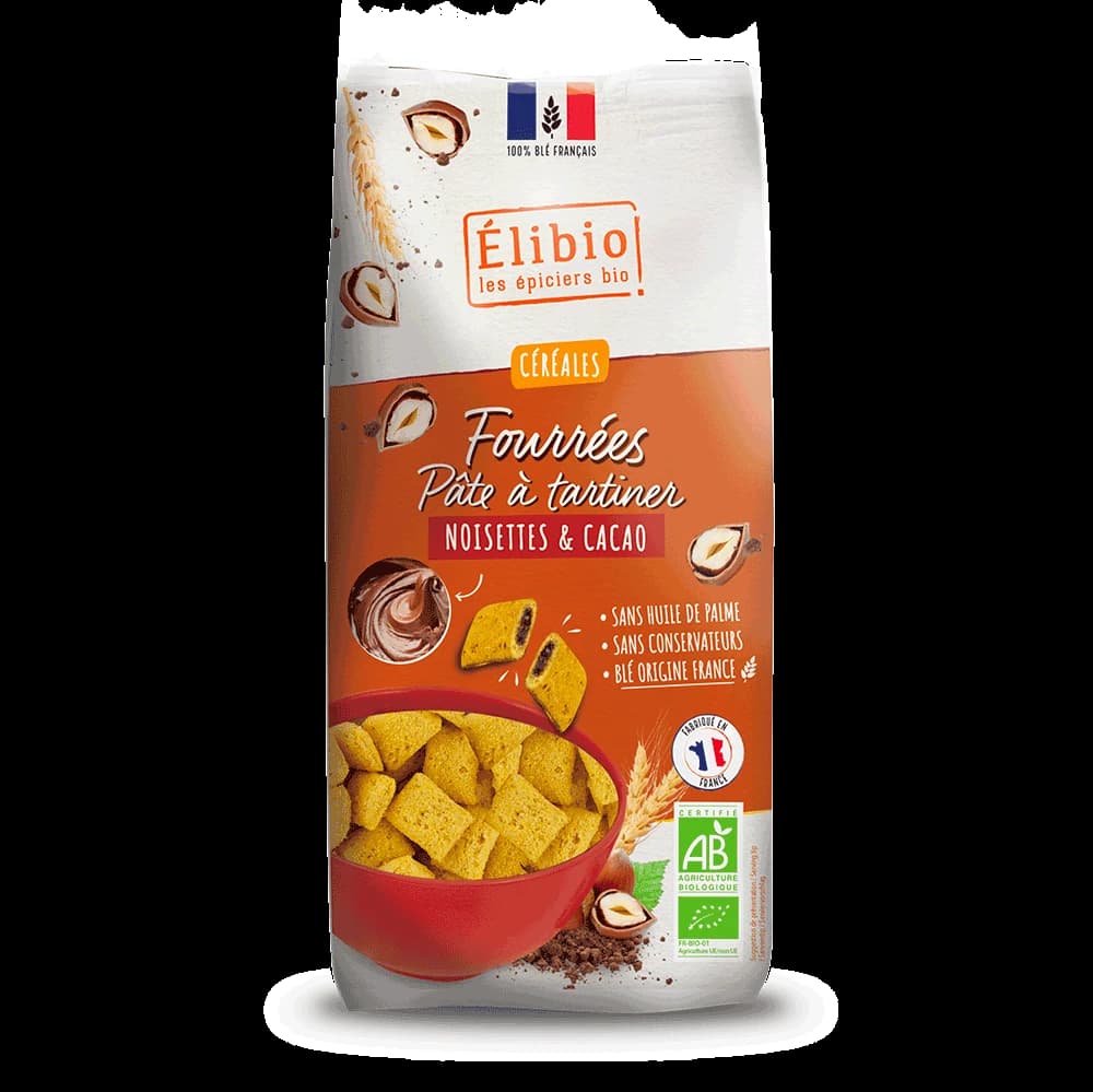 Céréales fourrées à la pâte à tartiner bio — 375 g — Elibio
