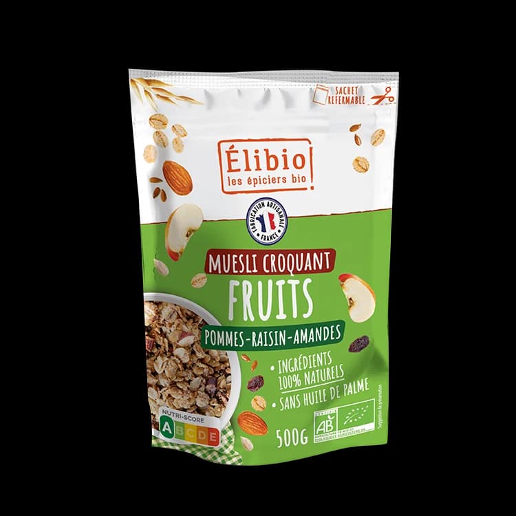 Muesli croquant aux fruits bio — 500 g — Elibio