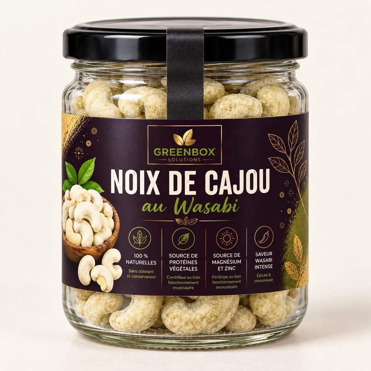 Greenbox — Noix de cajou au wasabi — 180 g
