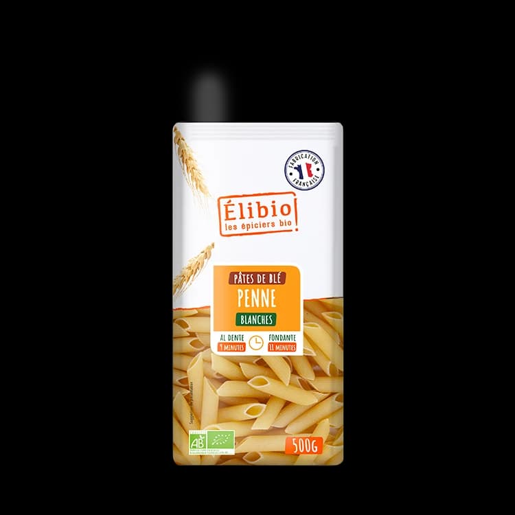Penne blanches bio — 500 g — Elibio