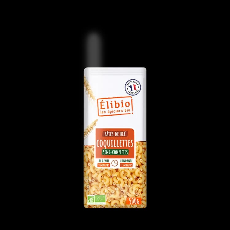 Coquillettes semi-complètes bio — 500 g — Elibio