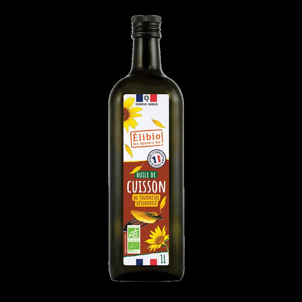 Huile de tournesol désodorisée bio spécial cuisson — 1 L — Elibio