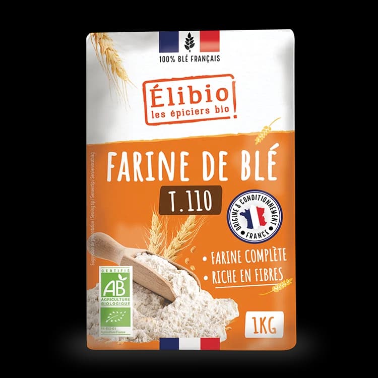 Farine de blé T110 bio — 1 kg — Elibio