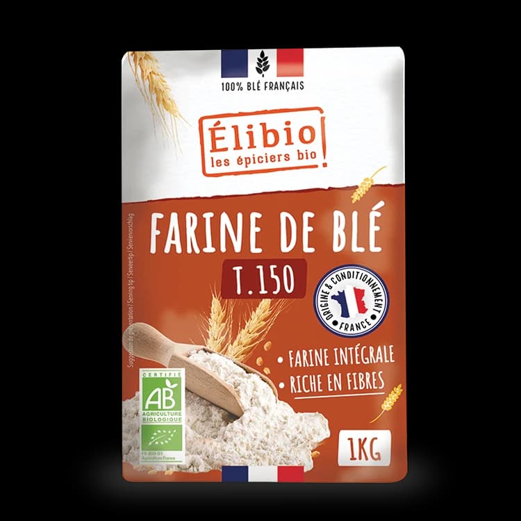 Farine de blé T150 bio — 1 kg — Elibio