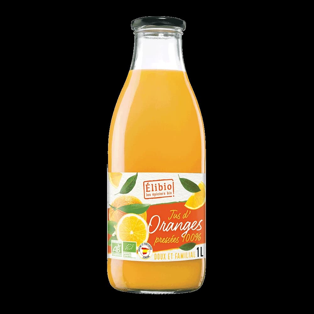 Jus d’oranges pressées bio — 1 L — Elibio
