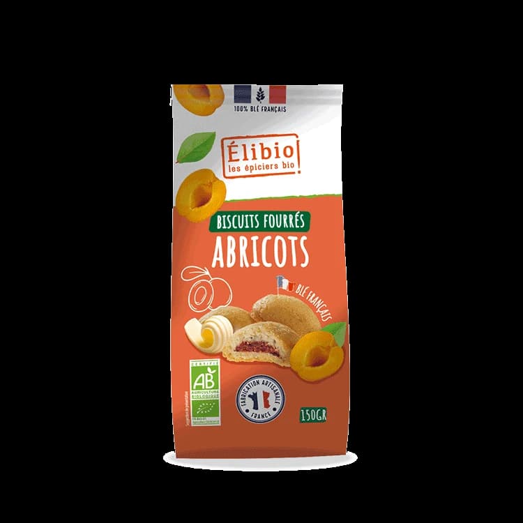 Biscuits fourrés abricot — 150 g — Elibio