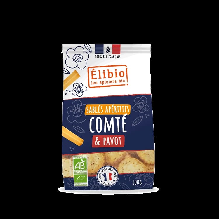 Sablés apéritifs Comté pavot — 100 g — Elibio