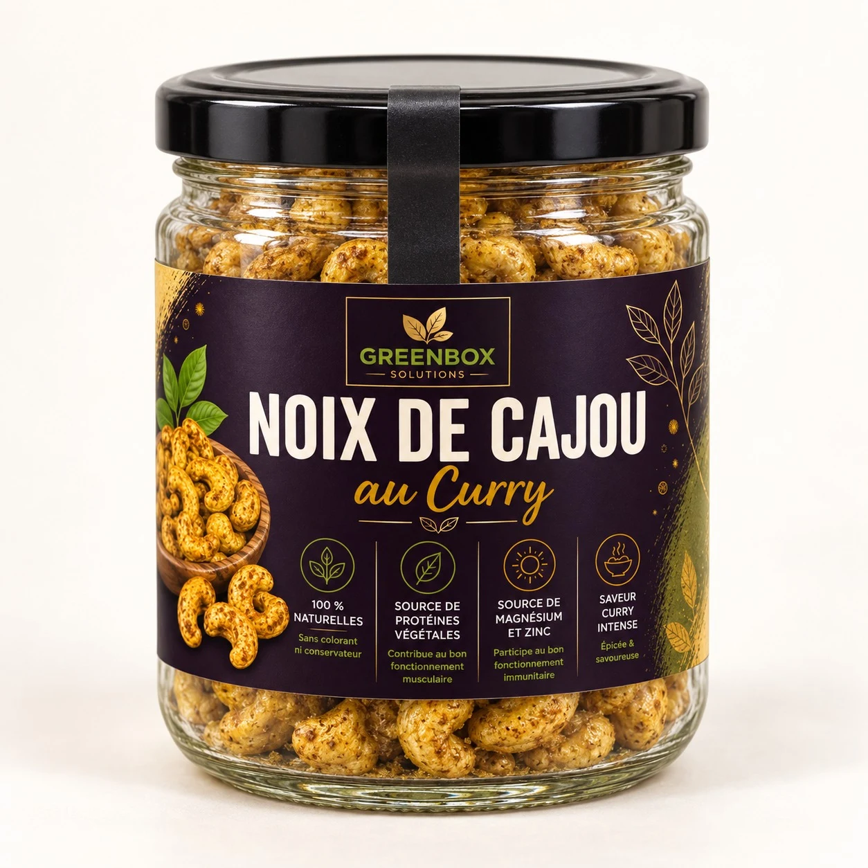Greenbox — Noix de cajou au curry — 200 g