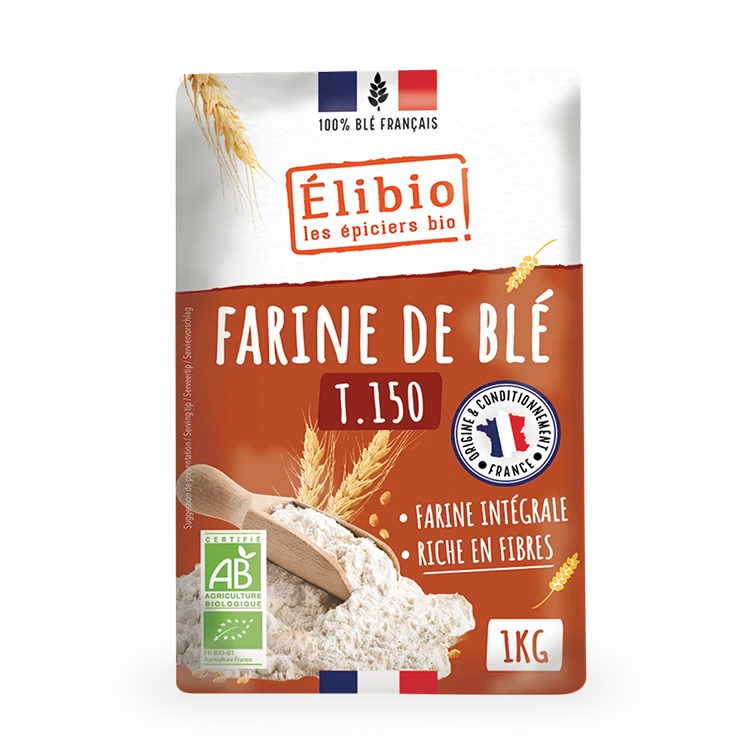 Farine de blé T150 bio — 1 kg — Elibio