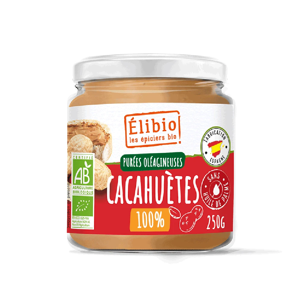 Purée de cacahuètes bio — 250 g — Elibio