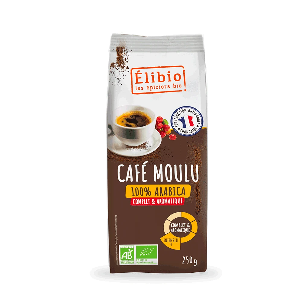 Café 100% arabica moulu bio — 250 g — Elibio